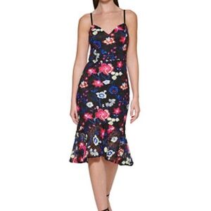 NWOT Guess Black and Multicolor Embroidered Top